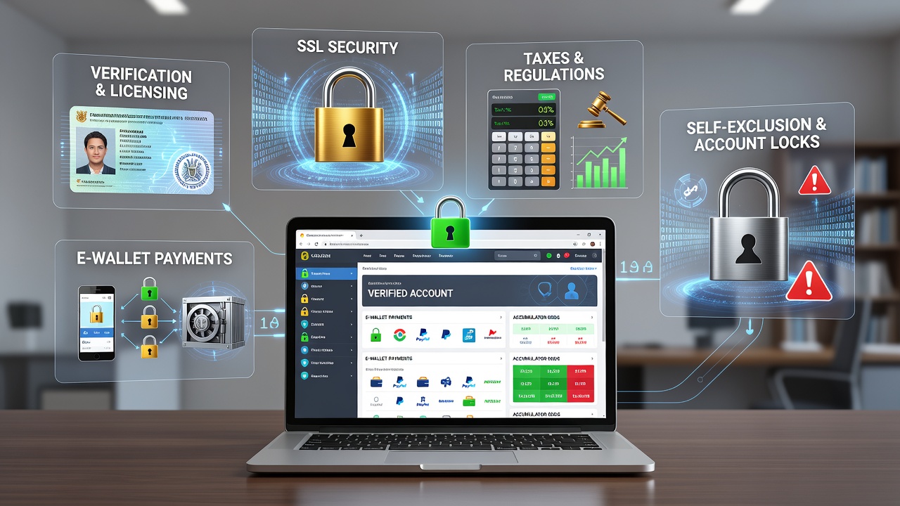 Online Casino Safety and Betting Guide: E-Wallet Payments, Verification, Licensing, SSL Security, Taxes, Self-Exclusion, Account Locks and Accumulator Odds