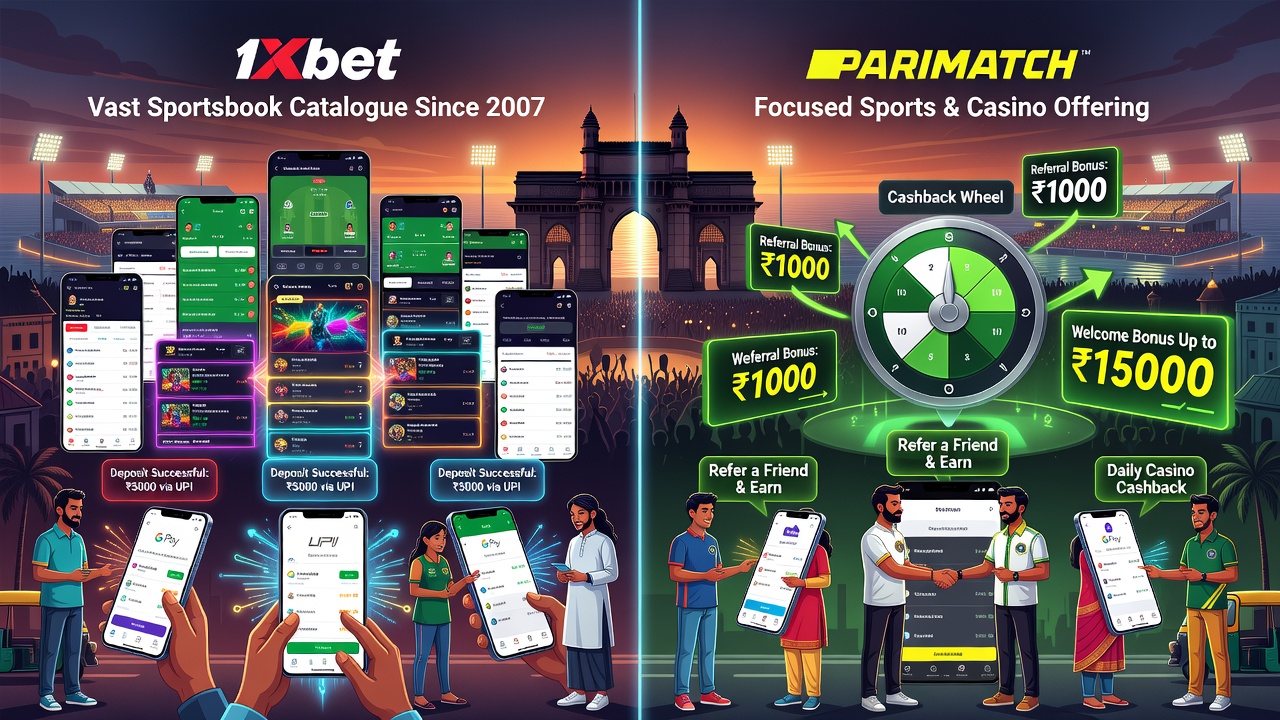 Comparing 1Xbet and Parimatch on UPI Payments for Indian Bettors